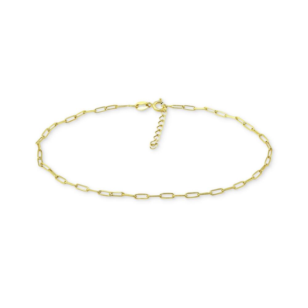 Giani Bernini Paperclip Link Ankle Bracelet 18k Gold Plated Sterling 9" NEW